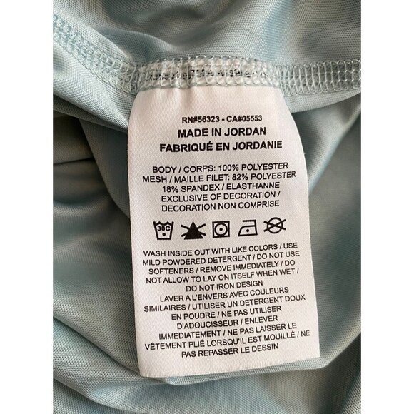 Nike Womens Running‎ Blue Metallic Logo w/ Mesh Detailing SS Top Size M Runner - Picture 7 of 8